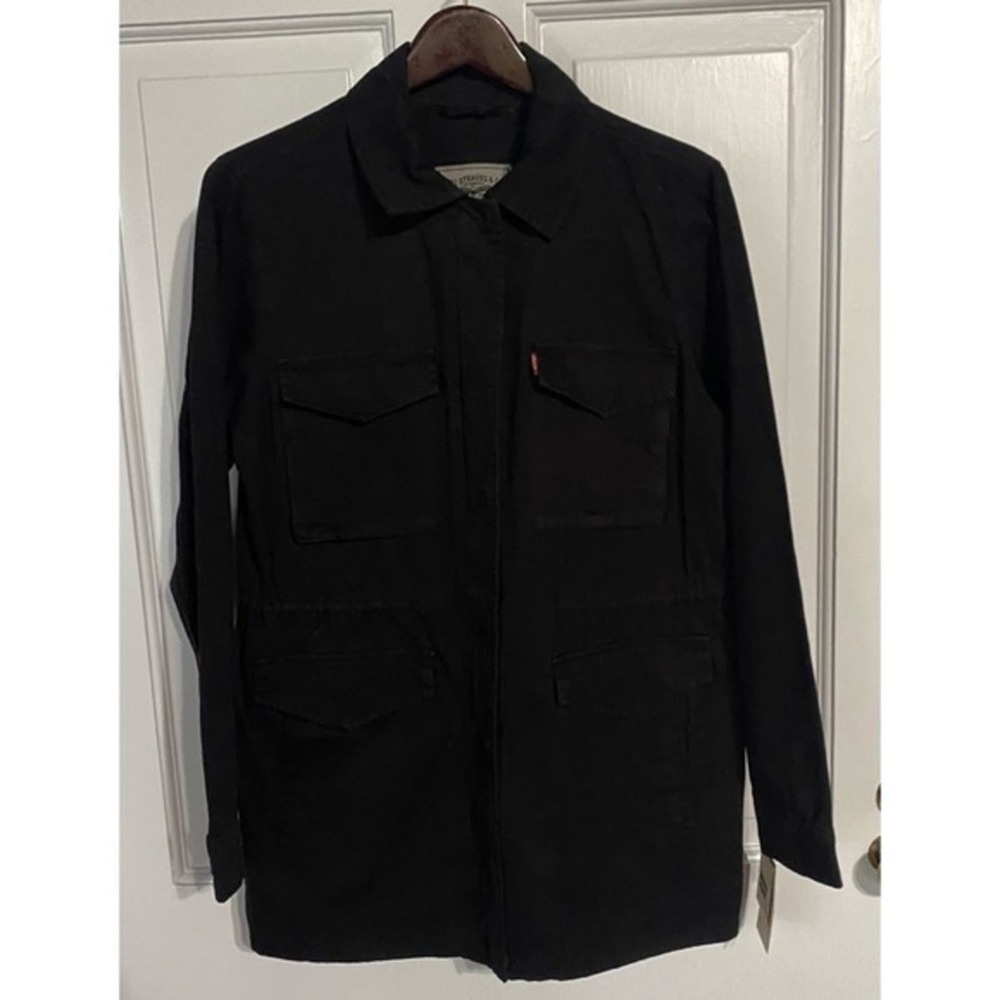 Levi’s Cotton Oversize Military Jacket In Black Size Medium NWT